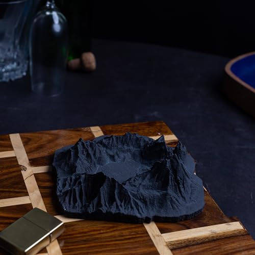 Alpine Black Snowcapped Mountains- makes for a lovely decor piece and an ashtray (Grey)