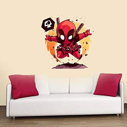 Sahaj Decor Small Deadpool Sticker | Wall Sticker for Living Room -Bedroom - Office - Home Hall Decorative Stickers