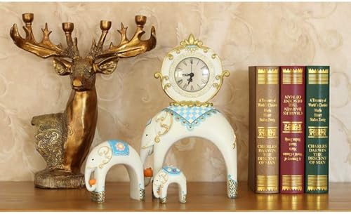 Resin Decor Family showpiece Elephant Clock Set of 3 for Living Room House Warming Wedding