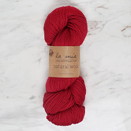 La Mia Natural Wool Knitting Yarn (Dark Red - L893)