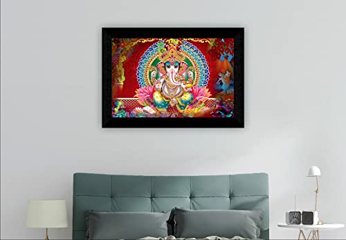 SAF paintings Pack of 1 Ganesha religious modern art wall painting with framed for living room 11 inch x 14 inch CANFM31262