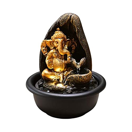 CALANDIS® Tabletop Water Fountain Buddha Statue for Office Farmhouse Birthday Gifts Hindu Ganesha Statue'