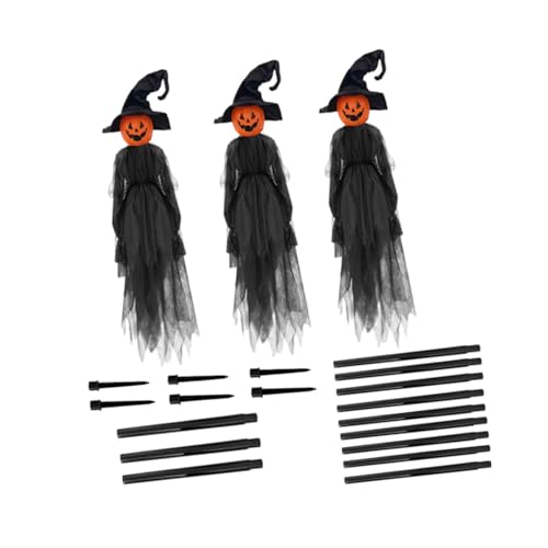bnf® 3X Standing Witch Halloween Decorations Outdoor for Lawn Porch Home Entrance|Figures|&|Statues|