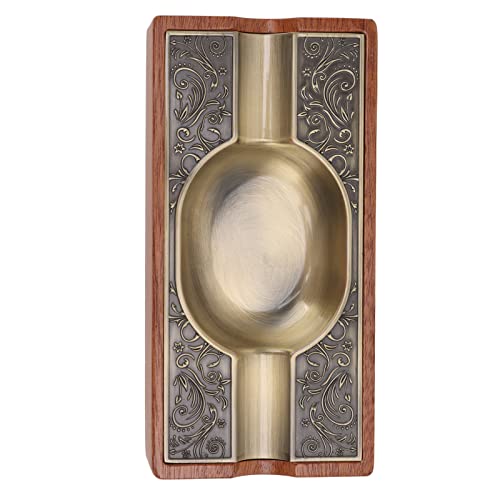 Cigar Ashtray, Portable Easy To Clean Light Luxury Outdoor Cigar Ashtray for Patio (Bronze Plating)