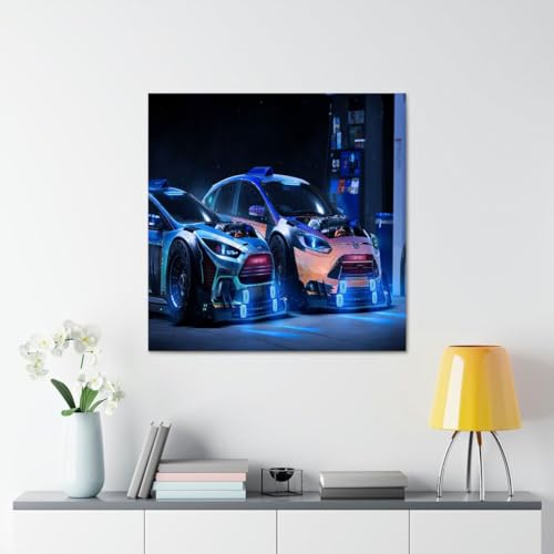 GADGETS WRAP Canvas Gallery Wrap Framed for Home Office Studio Living Room Decoration (17x17inch) - Futuristic Cars