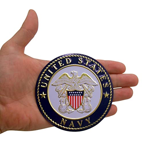 United States Navy Seal Magnet, Aluminum Medallion Disc with Magnetic Back,, 4 Inches