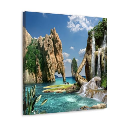 GADGETS WRAP Canvas Gallery Wrap Framed for Home Office Studio Living Room Decoration (17x17inch) - Paradise (2)