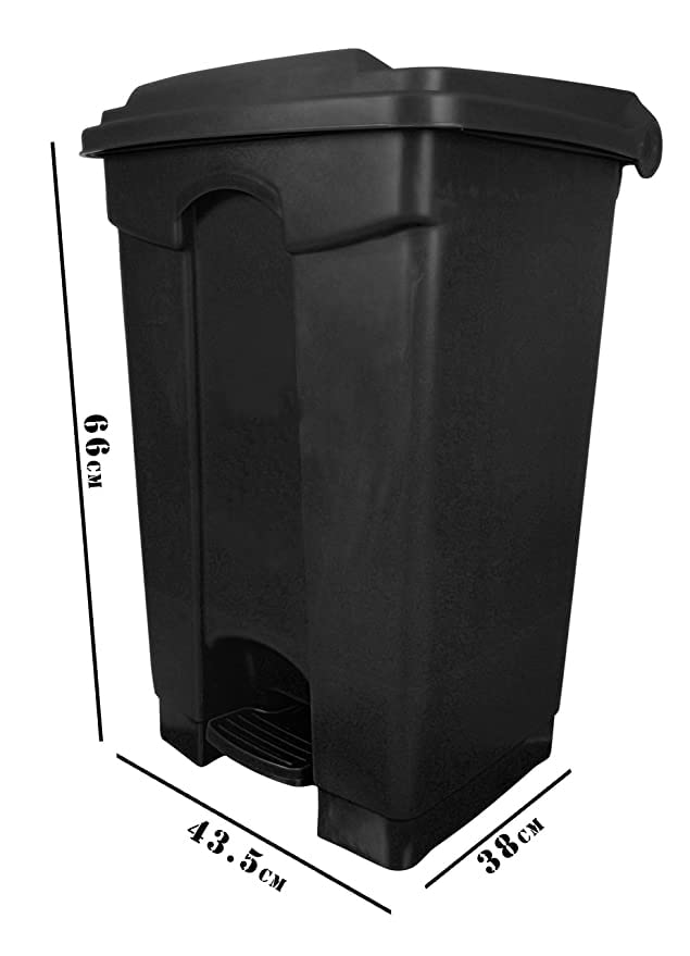 Dhwani Enterprise Plastic Pedal Garbage Waste Dustbin 60 LTR (Black)