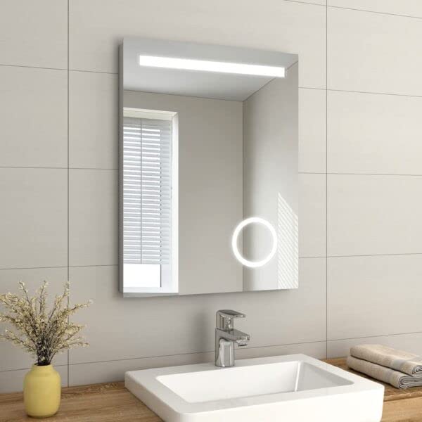 TINITALO Bathroom LED Mirror Home Mirror Wall Mirror with Touch Sensor, 3 Light Effects, Glass, Rectangular LED-41 (24 x 30 Inch)