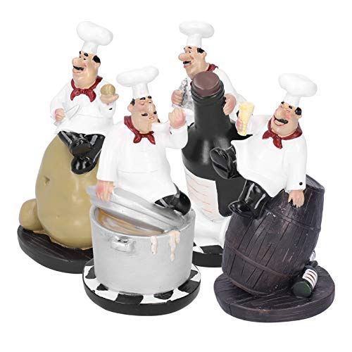 Chef Statue, Durable 4 Kinds Resin Practical Restaurant Decor, Beautiful for Restaurant Home