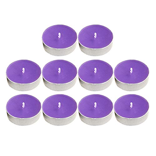 ATORSE® 10Pcs Smokeless Round Tealight Candles 3.5X1Cm Purple