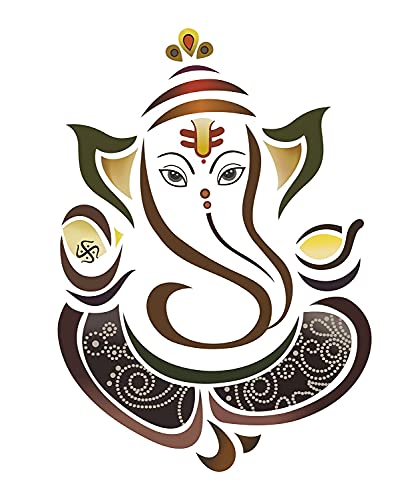 Quick CART Modern Elegant Ganesha God' Wall Sticker (PVC Vinyl, 50 cm x 70 cm, Multicolour)