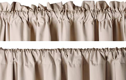 amazon basics Polyester Solid Room Darkening Blackout Curtain Set of 2 with Tie Backs - 245 GSM - (7 Feet - Door) 52' x 84', Taupe, Rod Pocket Curtains