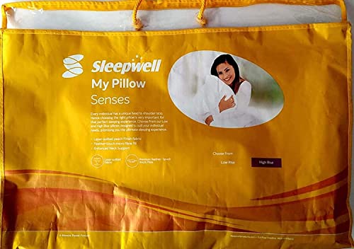 Sleepwell Ploy Fibre Senses Pillow (White, 68 X 43 X 10 Cm)