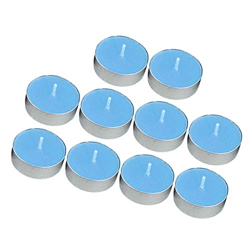 TOG 10pcs Smokeless Round Tealight Candles for 3.5x1cm Blue'|Home & Kitchen| Home Decor| Candles'