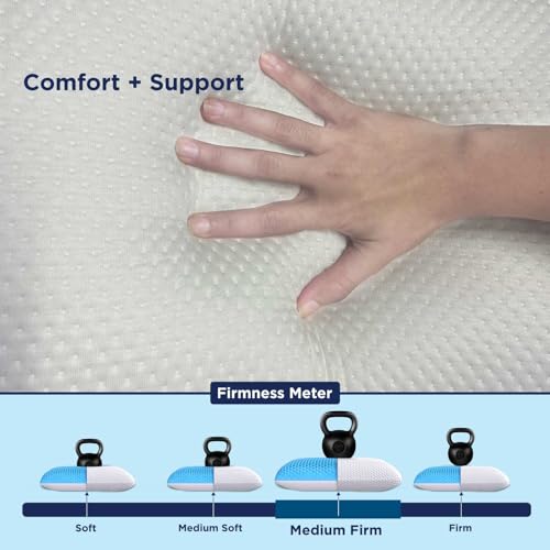 The Sleep Company SmartGRID Premium Hybrid Pillow| The Ultimate Pillow Ever Designed by Science, No Pressure Support, Cotton| White (24x16x5 Inches) (66x40x10 cm) Pack of 2