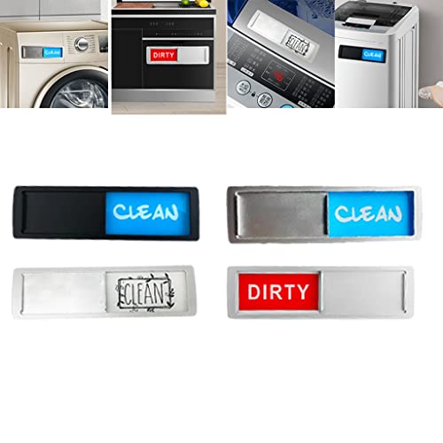 ATORSE® Magnet Clean Dirty Sign Dishwasher Indicator for Kitchen Dishwasher Fridge Blue Gray Silver