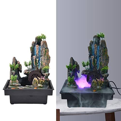 Ubersweet® Desktop Fountain, Waterfall Fountain Ornament for Bedroom for Table(