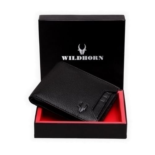 WildHorn® Oliver Black Leather Wallet for Men