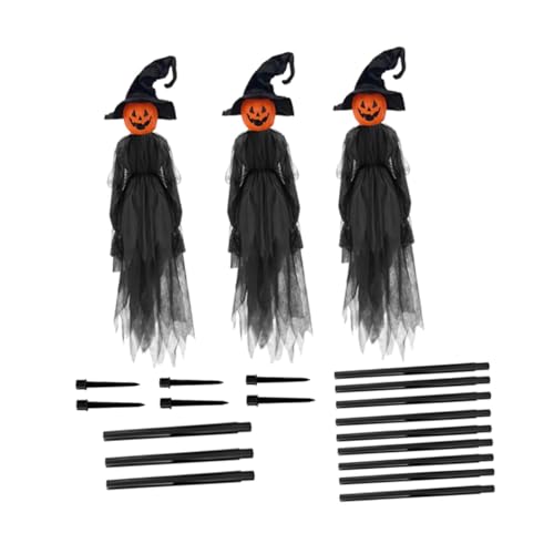 bnf® 3X Standing Witch Halloween Decorations Outdoor for Lawn Porch Home Entrance|Figures|&|Statues|