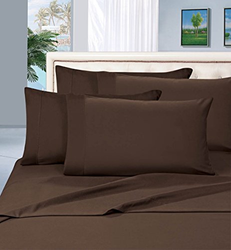 Elegant Comfort 6 Piece Wrinkle Resistant 1500 Thread Count Egyptian Quality Ultra Soft Luxurious Bed Sheet Set, King, Chocolate Brown