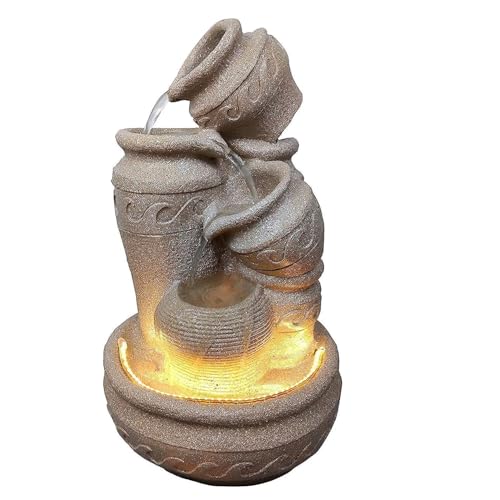 Anaya Decore 3 Step Matki Water Fountain - Magical Ethnic Waterfall for Home/Office/Puja Room/House Warming Gift/Living Room/Hall/Terrace