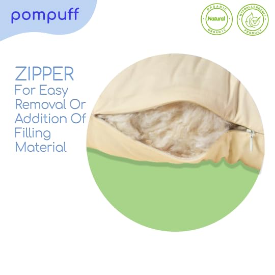 Pompuff Allergy Free Pillows with Organic Covers (Set of 2) (King (U.S. Standard))