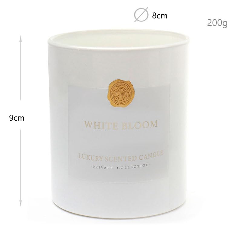 Silver Martini Scented Candles, 200g, Organic Candles with Calming scents 100% Natural Soy Wax, Ideal for Aromatherapy, Meditation and Home scenting (White Bloom)