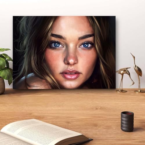 GADGETS WRAP Canvas Gallery Wrap Framed for Home Office Studio Living Room Decoration (14x11inch) - Beauty Girl Eyes