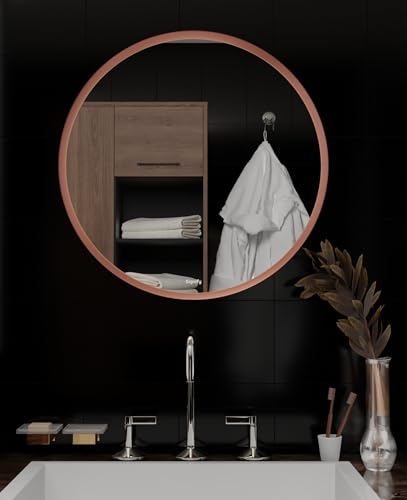 Signify® Premium LED Mirrors - Perfect for Bathroom, Bedroom Dressing and Dining Areas| 33 * 22 inch | Round Shape (Rose gold)