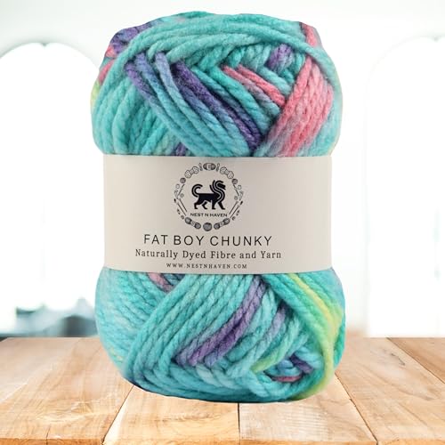 NESTNHAVEN, Fat BOY Chunky Motu Thick Hand Knitting/Crochet Wool Yarn, 6 mm Thickness, Pack of 1 (1 Ball / 100 Grams), Multicoloured (BBCH013)