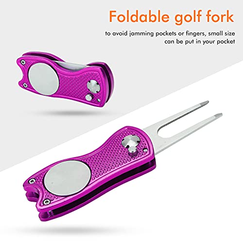 Green Fork, Great Rust‑Resistant Divot Repair Tool for Repair Courses(Purple)