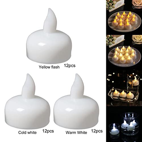 TOG 12PCS LED Floating Candles Flameless Waterproof Tea Light Warm White'|Home & Kitchen| Home Decor| Candles'