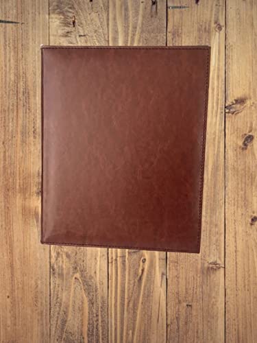 NJ OVERSEAS Leather Certificate Holder,Degree Folder,Diploma Cover Holds 8.5" X 11.5" Paper : Brown