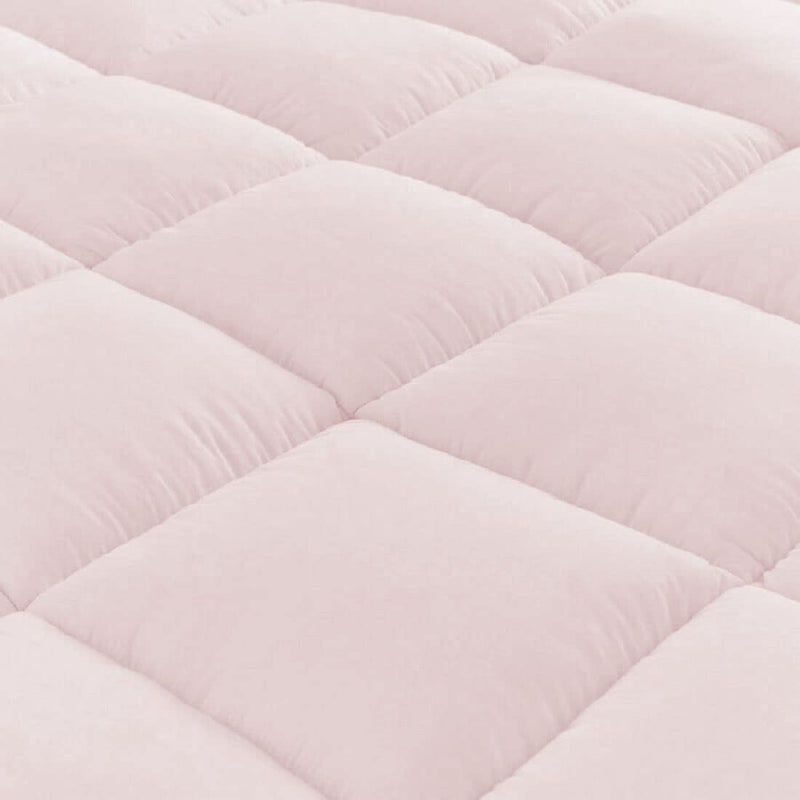 Jaipur Linen 800GSM Hollow Fibre Mattress Padding/Topper for 5 Star Hotel Feel- Pink-King Size Bed-72 Inch X 78 Inch