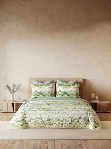 DDecor King Size Bedsheet 164 Thread Count Cotton with 4 Pillow Covers Premium Collection - Fair Green