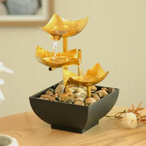 ATORSE® Indoor Waterfall Zen Desktop Indoor Ornament Fenshui Tabletop Water Fountain