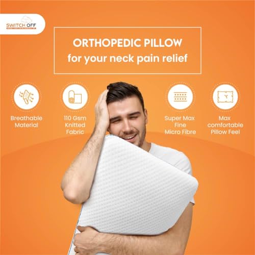 Switch-off Smart Adjustable Memory Slim Pillow Pillow,Discover The Perfect Pillow for Your Best Night's Sleep (17X27Inch) (Pack of 2)