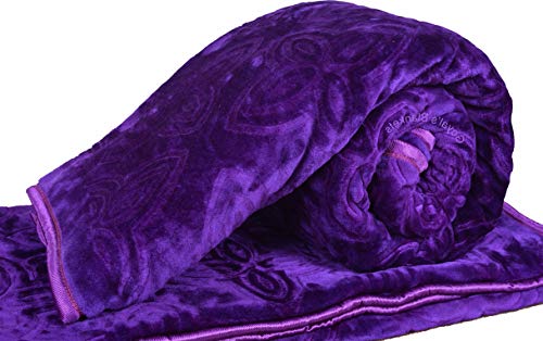 Goyal's ® Luxurious Embossed Korean Mink Single Bed Blanket , Purple