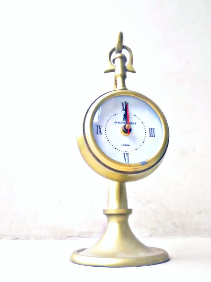 MSP Handicraft Metal Aluminum Table Clock New Look Size 10"