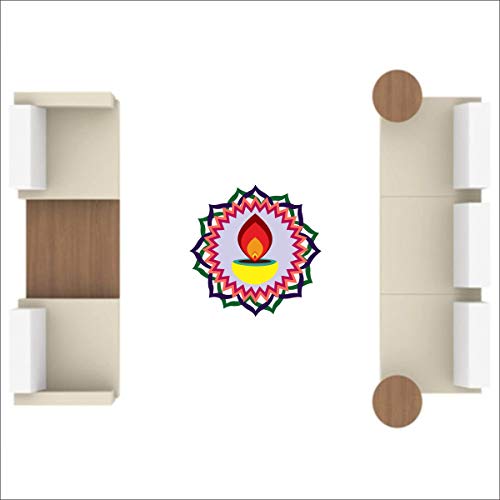 Diwali Special - Colourful Decorative Rangoli Sticker Size- 30 cm x 30 cm Set of 2 (AS147)