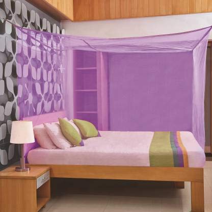 Divayanshi Mosquito Net for King Size Double Bed Polycotton (6.5 * 6.5, Purple)