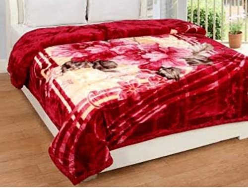 Bezzilish Home Mink Fabric Printed Double Blanket for Heavy Winters (Multicolor, Double Bed, 220 cm x 240 cm) - Pack of 1