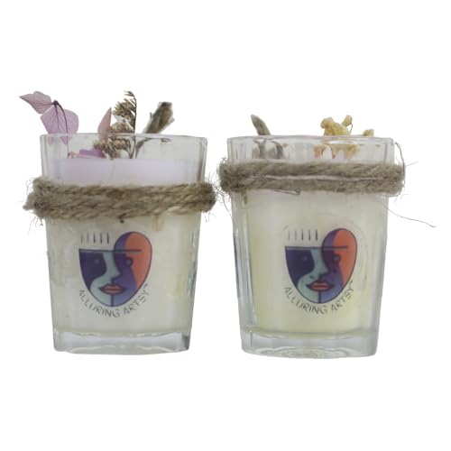 Alluring Artsy Alluring Shots Candle for Home Decor | Long Lasting | for Gifting (Transparent, Set of 2)