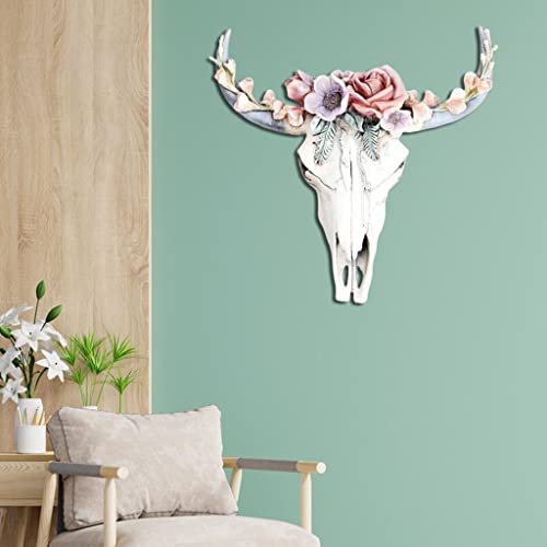 TOG Longhorn Wall Sculpture Vivid Animal Head Artwork Figurines Flower S'|Home & Kitchen| Home decor| Figurines'