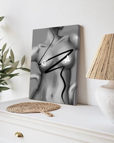 GADGETS WRAP Canvas Gallery Wrap Framed for Home Office Studio Living Room Decoration (9x11inch) - The Nude Girl Art