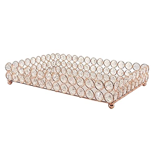 ATORSE® Mirrored Fruit Vanity Tray Storage for Wedding Wine Restaurant L Rose Gold