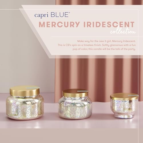 Capri Blue Honeydew Crush Scented Candles for Home - Mercury Iridescent Inverted Jar Candles - Long Lasting Candles - Holiday Candles - Luxury Candles Gifts for Women & Men - Soy Candles (10 oz)