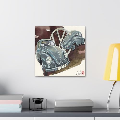 GADGETS WRAP Canvas Gallery Wrap Framed for Home Office Studio Living Room Decoration (10x10inch) - Vw Standard Limousine