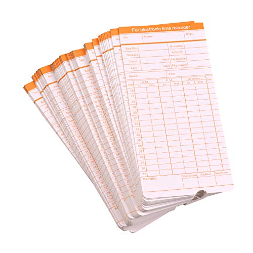 Decdeal 90pcs/ Pack Time Cards Timecards Monthly 2-Sided 18 * 8.4cm for Employee Attendance Time Clock Recorder